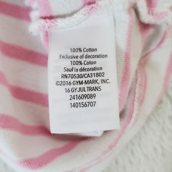 Gymboree Pink & White Striped Long-sleeved Flower shirt|Size:3T - Picture 5 of 6